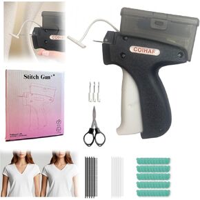 Tagging Gun for Clothing with Fasteners & Scissor, Sticky Gun for Clothes, Tag Gun for Clothes, Clothing Stitch Gun, Quick Clothing Fixer for Stitching, Garment (Black)
