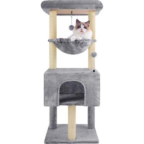 Fashion Design 43.3" Cat Trees with Cat Houses,Grey