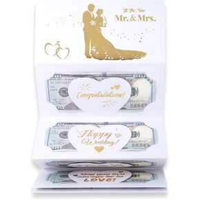 HOMANGA Wedding Card for Bride and Groom, Wedding Gift Envelope for Cash, Wedding Card Money Holder, Wedding Money Card for Cash Gifts (To The New Mr. & Mrs.)