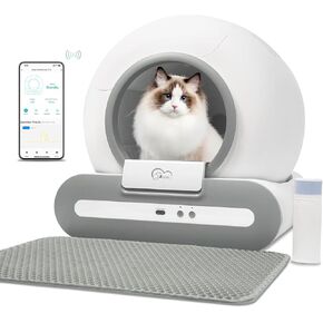 DOEL Self Cleaning Cat Litter Box, 65L Automatic Cat Litter Box, Smart Cat Litter Machine with APP Control, Electric Self Scooping Litter Box, Cat Safety Protection Litter Box