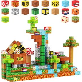 100PCS Magnetic Blocks - Building Cube Game Toys for Kids Ages 3-5 4-8 8-12, STEM Sensory Toys for Boys & Girls 3+, Stacking Toy Gifts for Toddlers Christmas Birthday, Educational Construction Toys