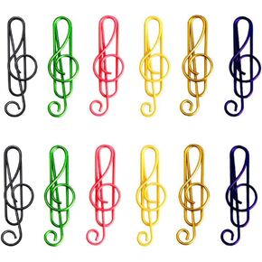 Assorted Color Music Paper Clips Musical Notes Clips Note Style Paper Clips Holders Clamps for Desk Bookmark Office School (100pcs)
