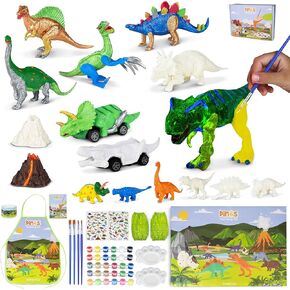 Bonnyco Dinosaur Toys for Kids Painting Kit 16 Vysurines Kids Kids With With Glow in the Dark ، Toys and Gifts for Boys | ألعاب Kids 3 4 5 6 7 8 9 9 10 سنوات هدايا لعيد ميلاد الأطفال ، عيد الميلاد