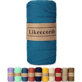4mm Polyester Braided Macrame Cord 140Yards /426Feet,Elastic Yarn for Crocheting Bag Cord for DIY Crafts,Plant Hangers, Bag, and Home Decorations (Khaki)