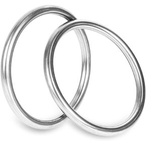2 Pack 4 Inch 304 Stainless Steel O Ring Seamless Welding Rings Metal Circle Rings for Hanging Flower Basket Crafts Macrame
