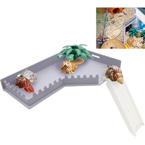 Hermit Crab L-Shaped Platform with Ladder Hermit Crab Climbing Toys, Hermit Crab Habitat Tank Accessories, Reptile & Hamster Activity Platform