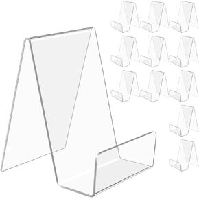 10 PCS Acrylic Book Stand, Large Size Acrylic Book Bracket, Thickened and Transparent Acrylic Display Stands, Can Display Tablets Newspapers and Magazines Notebooks Textbooks (Large)