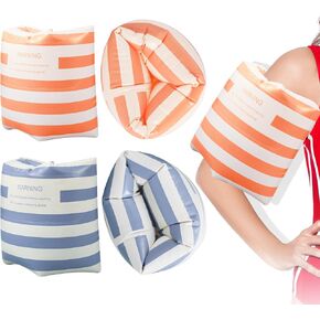4 PCS ARM FLOATIES PVC فرقة ذراع قابلة للنفخ حوض سباحة مخططة العوام