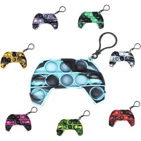 KINIA 8 Pack Fidget Toys Mini Pop It Sensory Controller Toy Fidgets Keychain - US Patent - Controller Shaped Keychain Pop It Toy (8 Pack)