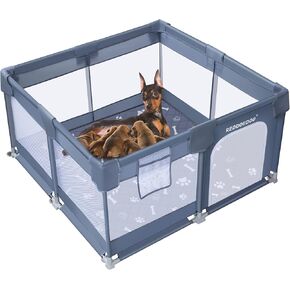 Pet Whelping Box | Pet Rails | Whelping Box for Dogs and Puppies - Indoor Dog Whelping Pen with Rails- Sanitary Dog Whelping Box - Puppy Playpen or Small Puppies - Size 50"x50"