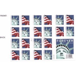 USPS Forever Stamps Lady Liberty وكتيب العلم الأمريكي من 20