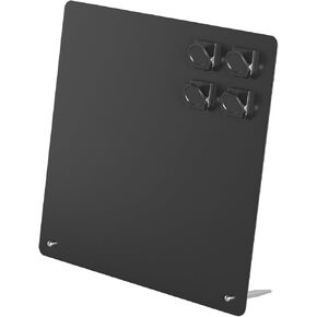 Magnetic Bulletin Board with Stand,Magnetic Board for Tabletop with 4 Magnetic Clamp,Metal Board for Magnets Display,11.4x8.3Inches,White
