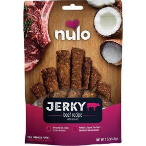 Nulo Premium Jerky Strips Dog Treats, Grain-Free High Protein Jerky Strips made with BC30 Probiotic to Support Digestive & Immune Health 5 Ounce (Pack of 1)