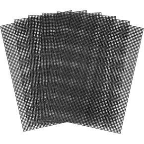 6pcs Plastic Mesh Canvas Sheets, 11.81x7.87 Inch 6CT Plastic Mesh Screen for Embroidery Making Cross Stitch Canvas Mesh Yarn Crafting Tools for DIY Crochet Projects (Black)