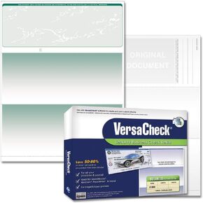VersaCheck Secure Checks - 250 Blank Business Voucher Checks - Green Prestige - 250 Sheets Form #1000 - Check on Top