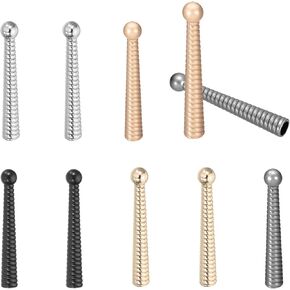 PATIKIL Bolo Tie Tips, 10Pcs 2 Inch Long Alloy Bolo Tie Supplies Replacement Cord End Caps 5mm Diameter for DIY Crafts Clothes Decor, Black
