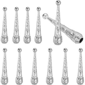 Patikil Bolo Tie Tips ، 12pcs 2 بوصة 2 بوصة سبيكة Bolo Tie Supplies استبدال الأغطية نهاية الحبل 5.5 ملم قطرها لديكور ملابس DIY ، نغمة فضية