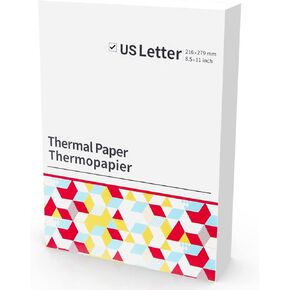 Odaro Thermal Printer Paper 8.5 x 11 US Letter Size Paper, Multipurpose Office White Paper - 200 sheets, Compatible with M08F, M832, MT800, MT800Q And Other Letter Portable Printers