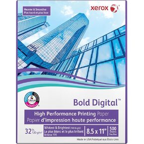 ورقة طباعة Xerox® Digital ™ ، حجم الحروف ، 100 سطوع ، نص 32 رطل (120 GSM) ، FSC® معتمد ، أبيض ، Ream من 500 ورقة