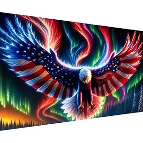 BOHADIY 5D Eagle Diamond Painting for Adults - Large Size Amercia Eagle Diamond Painting Kits, DIY Full Drill Diamond Art Kits for Adults, Gem Painting Kit Animal for Home Wall Decor 27.5 X 15.7 Inch