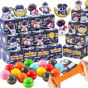 هدايا عيد الحب للأطفال ، 28 عبوات Galaxy Slime Balls مع صناديق تحية يوم عيد الحب ، لعبة تململ الإجهاد تملأ لعبة الأطفال لصالح جوائز الفصل الدراسي ، وتبادل عيد الحب