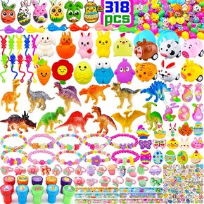 modun 318 pcs Bulk Easter Eggs with Toys inside self pre filled Easter Eggs Easter Basket Stuffers Easter Egg Hunt Easter Party Favors Easter Egg Fillers for Kids Toddlers Boys Girls 100 pack