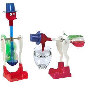 شرب الطيور ، 2 PCS الأصلي عتيقة الرجعية sippy الطيور العلم العجائب مجموعة كبيرة الجملة ، لا توقف الزجاج السائل شرب لوكس بطة داك TOY