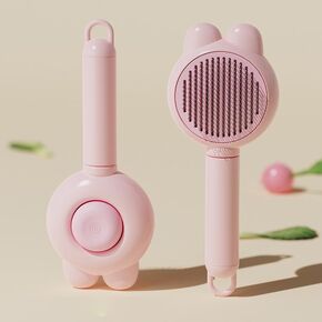 Premium Universal Pet Grooming Brush with Stainless Steel Pins Ideal for All Breeds Long Short Haired Cat and Dog,Ergonomic All-in-One Reduces Tanglesand PromotesHealthy Coat with Gentle (Pink)