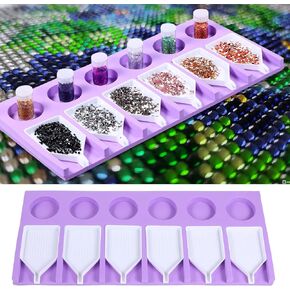 Painting Diamond Accessories Tray Organizer Art Beads Sorting Storage containers Tools Kits for Glitter Rhinestones 5D Embroidery/DIY Crafts 6 Slots Trays Holder for DIY Diamond Art Craft Painting Kit