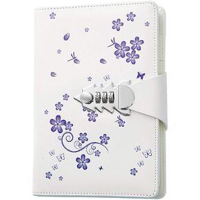 A5 PU Leather Password Lock Diary Personalized Journal with Lock Diary with Combination Lock For Girls Boys (Style 3)