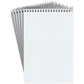 Staples White Paper Steno Pads, Quad Ruled, 6" x 9" - Pack of 6