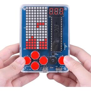 DIY Soldering Game Kit, PEMENOL 4 Retro Games Electronics Learning Soldering Project Kit, with Brightness Adjustable Music Switch for STEM Education School Family Friends Present