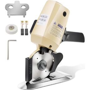 110V Electric Rotary Fabric Cutter, 4Inch Cloth Cutting Machine Octagonal Blade Cloth Cutter Electric Scissors With Automatic Sharpener For Multi Layer Carpet Leather