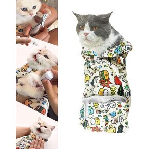 Cat Wrap for Cutting Nails, Cat Swaddle Wrap for Cat Grooming, Self-Adherent, Anti-Scratch, Anti-Escape, Anti-Bite Calm and Cozy Cat Wrap(Within 22lbs)