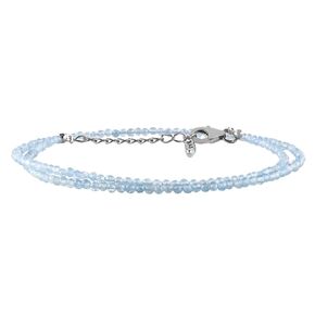 InfinityGemsArt Aquamarine Silver Necklace For Women Dainty Choker March Birthstone Jewelry Chakra Healing Energy Crystals 925 Sterling Silver 18 inch Chain Birthday Valentines Day Gifts For Her
