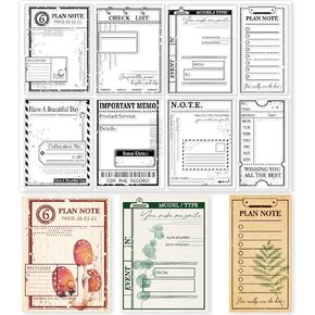 GLOBLELAND Vintage Plan Label Clear Stamps for DIY Scrapbooking Organizer Task Arranger Silicone Clear Stamp Scheme Seals for Journals Decorative Cards Making Photo Album
