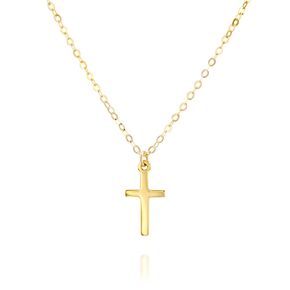 Gold Cross Layered Choker Necklace - Handmade Dainty Christian Necklace - 13.5 inch + 3 inch Extender
