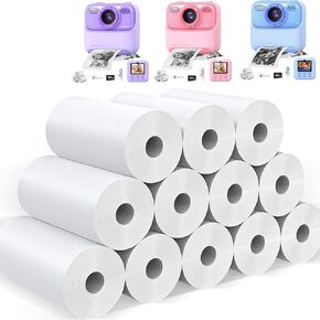 masterbee Printing paper, Replacement Paper of Instant Print Camera, Refill Thermal Paper 12 Rolls, Photo Printing Paper, BPA Free