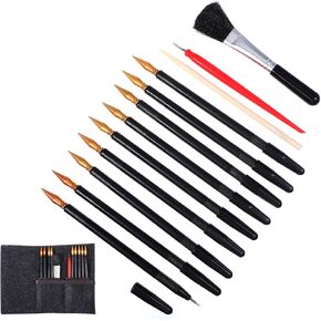 14 Pcs Scratch Art Tools Scratching Drawing Tool Set Including Tools Bag, Scratch Coloring Pens, Plastic Pens, Wooden Stylus, Clean Brush for Adults Painting Paper
