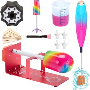 Cup Turner for Crafts Tumbler,Tumbler Turner DIY Glitter Epoxy Resin Tumblers,Epoxy Resin Mixer Attachment with Silent Motor Two-Way Rotation Silicone Pad, Cup Spinner (Rose-Gold)