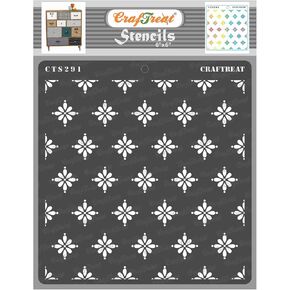 CrafTreat Reusable Daisy Stencils for Painting on Wood, Canvas, Paper, Fabric, Floor, Wall and Tile - Doting Daisies - 6x6 Inches - DIY Art and Craft Stencils - Large Daisy Stencil