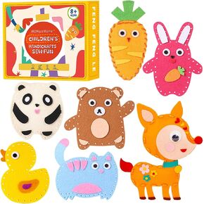 Eubeneortho Sewing Kit for Kids,Felt Animals Sew Craft Kit for Beginners,Kids DIY Projects Craft and Sew Set Gift for Ages 6+ Girls, Boys, Learn to Sew