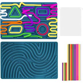 Sensory Activity Board Fidget Toys for Kids 3+ & Adult with Relieves Anxiety,Stress,Toddler Sensory Toys for Promotes Focushelp,Sensory Toys for Kids with Autism with 15 Strings and Travel Bag