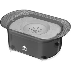 Dog Water Bowl, 2.2L No Spill Water Bowl for Dogs, 75oz Large Capacity Slow Water Bowl for Dogs Reduce Refill,No Splash Waterbowl Water Bowl for Messy Drinkers (Gray)