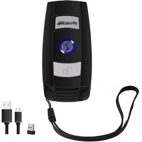 Alacrity Bluetooth Barcode Scanner Portable 1D USB Laser Mini Bar Code Reader 3-in-1 Bluetooth & USB Wired & 2.4G Wireless Bar Code Reader Scanner Compatible Windows, Mac,Android, iOS or Phones