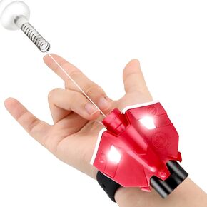 Web Launcher String Shooters Toy Web Shooter Cool Gadgets String Shooter Real Silk Superhero Role-Play Cool Stuff Fun Toys Great for Men and Kids (Red-Manual)