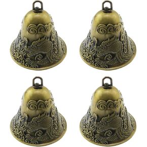 yyangz 4PCS Vintage Bell Bells Zinc Alloy Patterned Wind Bells Accessories Crafts Decorative Home Garden Park Party Christmas Decoration
