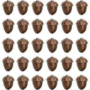 50pcs 1.2inch Rusty Acorn Jingle Bells Vintage Rusted Pinecone Metal Bells for Diy Craft Christmas Weath Holiday Home Decoration