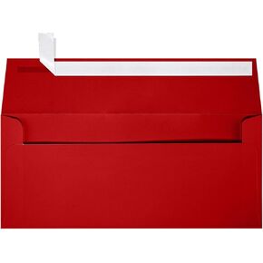 LUXPaper #9 Slimline Invitation Envelopes | Peel & Press | 3 7/8" x 8 7/8" | Ruby Red | 80lb. Text | 50 Qty