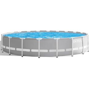 Intex: Prism Frame: Premium Pool Set - 22' x 48'' - Above Ground Swimming Pool, Puncture Resistant Material, Includes Pump, Ladder, Cover & Cloth